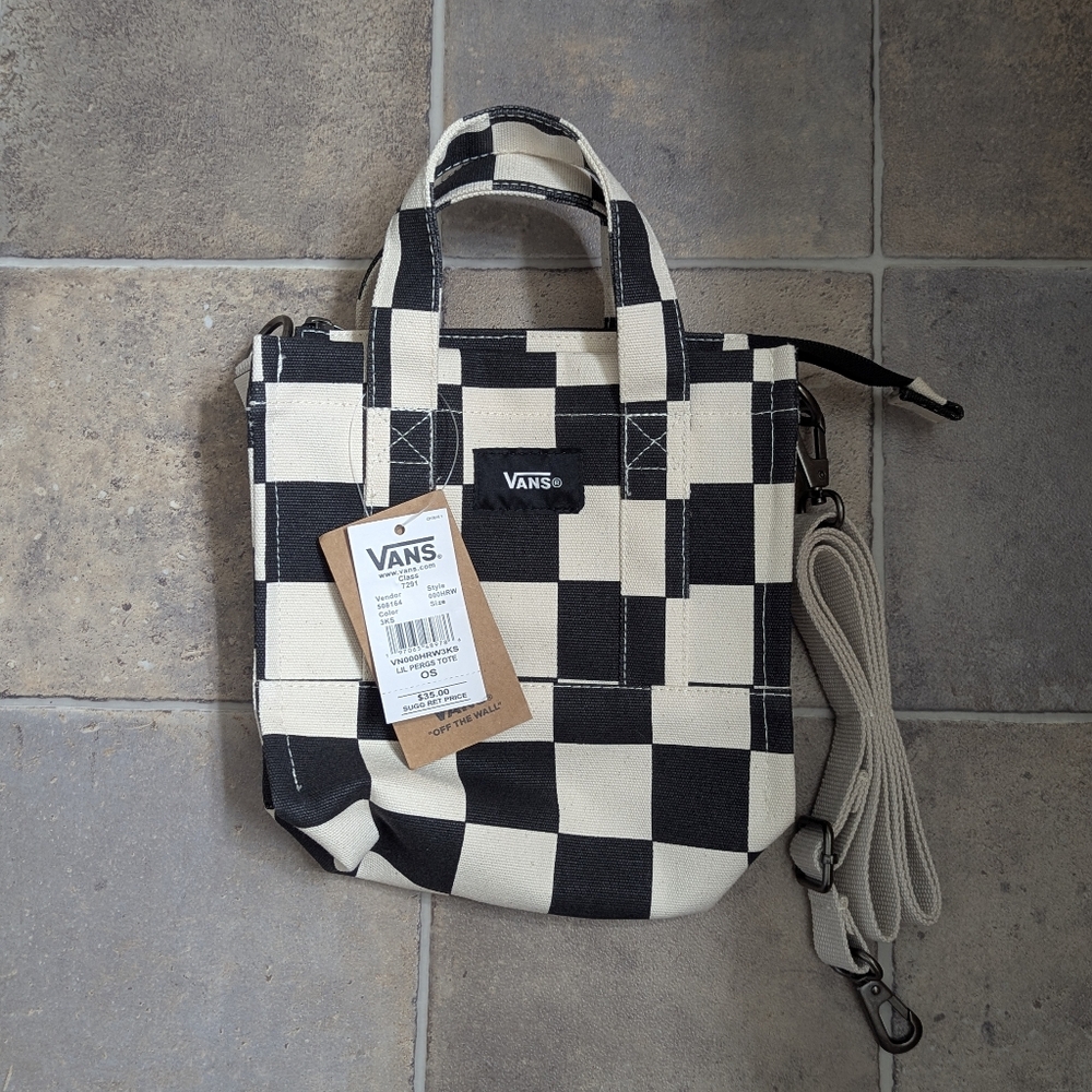 Vans Checkered Mini Bag in Black and Cream